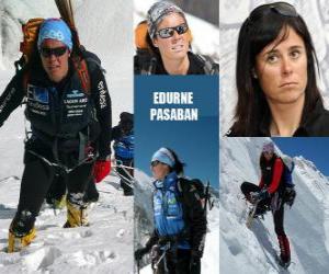 Puzle Edurne Pasabán é um montanhista espanhol ea primeira mulher na história a subir para os 14 oito mil (montanhas com mais de 8000 metros) do planeta.