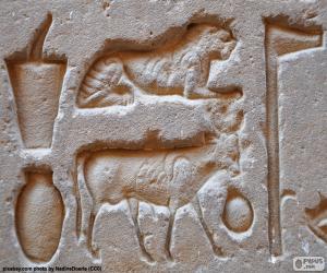 Puzle Esculturas em hieroglíficas