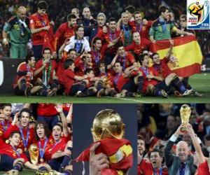 Puzle Espanha, campeão da Copa do Mundo 2010 na África do Sul
