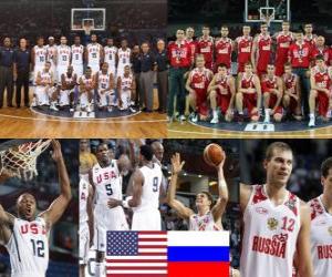 Puzle Estados Unidos - a Rússia, quarto até final de 2010 FIBA World Championship na Turquia