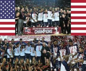 Puzle Estados Unidos Campeão do Campeonato do Mundo de 2010 FIBA na Turquia