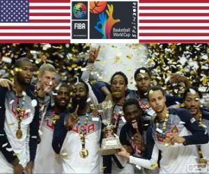 Puzle Estados Unidos da América, campeão da Copa do mundo de FIBA 2014