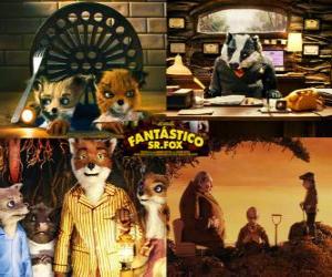 Puzle Fantastic Mr. Fox,  Raposas e Fazendeiros ou O Fantástico Sr. Raposo