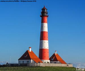 Puzle Farol de Westerheversand, Alemanha