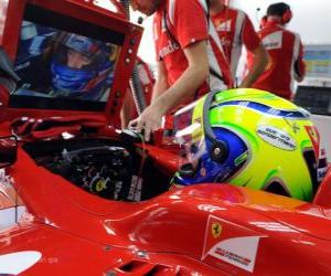 Puzle Felipe Massa, no desenvolvimento de sua Ferrari