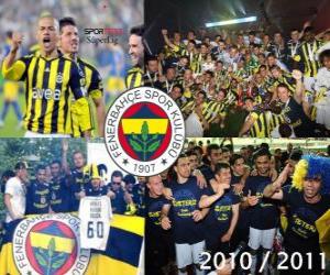 Puzle Fenerbahçe SK, campeão da liga de futebol turco, Super Liga 2010-2011