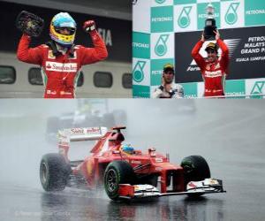 Puzle Fernando Alonso celebra sua vitória no Grande Prémio da Malásia (2012)