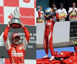Puzle Fernando Alonso comemora vitória em Hockenheim, no GP da Alemanha (2010)