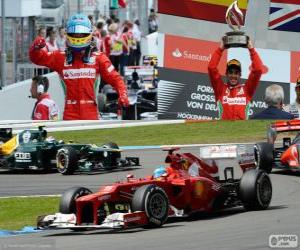 Puzle Fernando Alonso comemora sua vitória no Grand Prix da Alemanha 2012