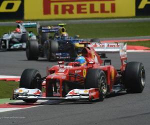 Puzle Fernando Alonso - Ferrari - Grande prêmio de Inglaterra 2012, 2ª posição