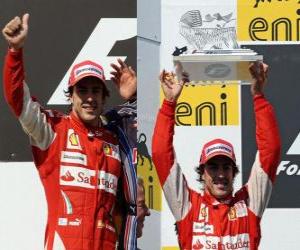 Puzle Fernando Alonso - Ferrari - Hungaroring, Grande Prêmio da Hungria (2010) (segundo lugar)