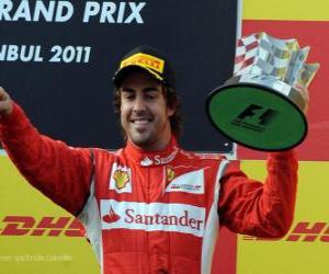 Puzle Fernando Alonso - Ferrari - Istambul, Turquia, Grand Prix (2011) (3 º lugar)