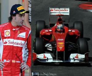 Puzle Fernando Alonso - Ferrari - Monte Carlo, Monaco Grand Prix (2011) (segundo lugar)
