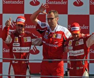 Puzle Fernando Alonso, Stefano Domenicali e Felipe Massa - Monza 2010