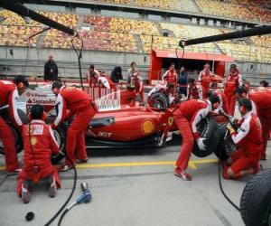 Puzle Ferrari prática pit stop, Shanghai 2010