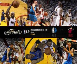 Puzle Finais da NBA 2011, jogo 1, Dallas Mavericks 84 - Miami Heat 92