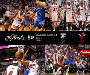 Puzle Finais da NBA de 2012, 3 jogos, Oklahoma City Thunder 85 - Miami Heat 91