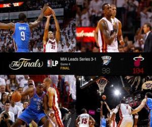 Puzle Finais da NBA de 2012, 4 ª jogo, Oklahoma City Thunder 98 - Miami Heat 104