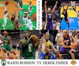 Puzle Final da NBA 2009-10, Armador, Rajon Rondon (Celtics) vs Derek Fisher (Lakers)