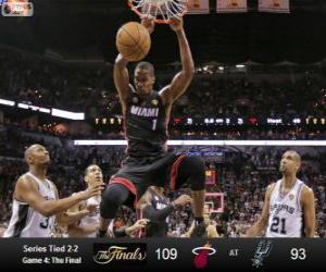 Puzle Final da NBA 2013, 4 jogo, Miami Heat 109 - San Antonio Spurs 93