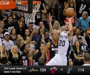 Puzle Final da NBA 2013, 5 jogo, Miami Heat 104 - San Antonio Spurs 114