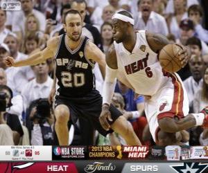 Puzle Final da NBA 2013, 7 jogo, San Antonio Spurs 88 - Miami Heat 95