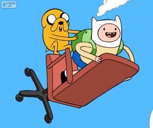 Puzle Finn e Jake voando