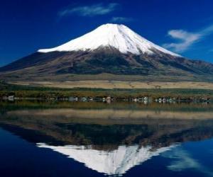 Puzle Fuji Yama do vulcão é a montanha mais alta do país, com 3776 metros Japão