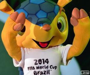 Puzle Fuleco, o mascote oficial da Copa do Mundo de 2014 no Brasil é um tatu