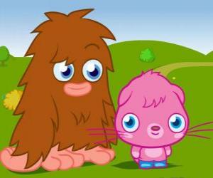 Puzle Furi e Poppet, dois monstros engraçados de Moshi Monsters