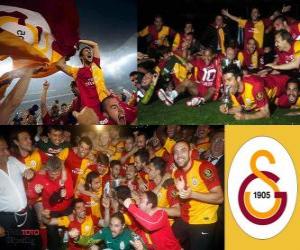 Puzle Galatasaray, campeão Super Lig 2011-2012, liga de futebol da Turquia