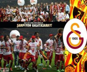 Puzle Galatasaray, campeão Super Lig 2012-2013, liga de futebol da Turquia