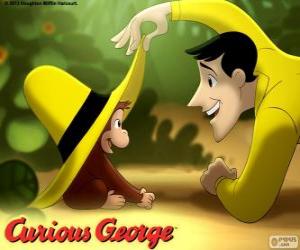 Puzle George o Curioso e Ted, o homem de chapéu amarelo