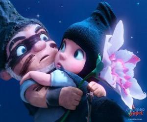 Puzle Gnomeo e Julieta, em uma cena do filme