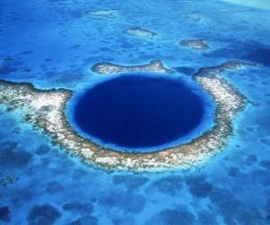 Puzle Great Blue Hole, líquida das reservas de Belize recife de barreira