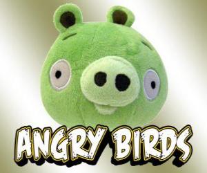 Puzle Green pig ou Porco verde, um dos personagens nos jogos Angry Birds de Rovio 