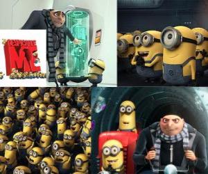 Puzle Gru com seu exército de capangas chamados minions.