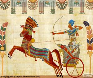 Puzle Guerreiro egípcio e carruagem