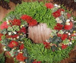 Puzle Guirlanda de Natal feita de elementos vegetais