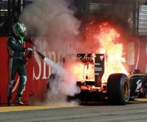 Puzle Heikki Kovalainen - Lotus - Cingapura 2010