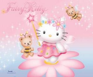 Puzle Hello Kitty, a fada do jardim