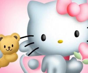 Puzle Hello Kitty com ela Teddy Bear Tiny Chum