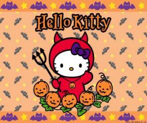 Puzle Hello Kitty vestida em Halloween 