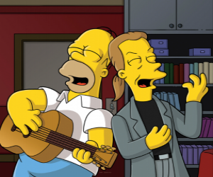 Puzle Homer Simpson cantando com um amigo
