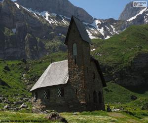 Puzle Igreja de alta montanha, Suíça