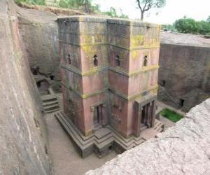 Puzle Igrejas lavradas na rocha de Lalibela, na Etiópia.