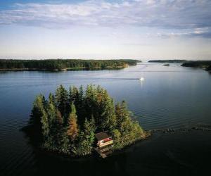 Puzle Ilha no Mar Báltico, a Finlândia