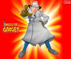 Puzle Inspector Gadget ou Inspetor Bugiganga está vestido como o famoso inspetor Closeau