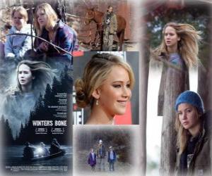 Puzle Jennifer Lawrence nomeado para o Oscar 2011 como melhor atriz por Inverno na Alma ou Despojos de Inverno