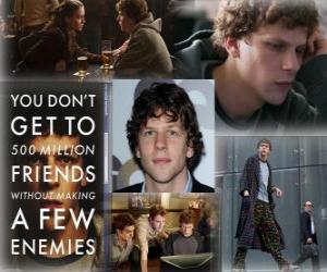 Puzle Jesse Eisenberg nomeado para o Oscar 2011 como melhor ator por A Rede Social